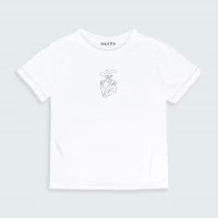 Camiseta para mujer manga corta con estampado TRAZO DE MUJER en color Blanco