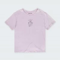 Camiseta para mujer manga corta con estampado TRAZO DE MUJER en color Lila