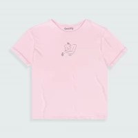 Camiseta para mujer de manga doblada con estampado SUNNY en color Rosa