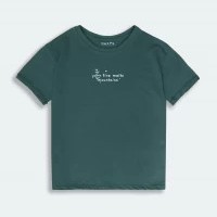 Camiseta para mujer cuello redondo con estampado YOUR FIRE MELTS en color Verde