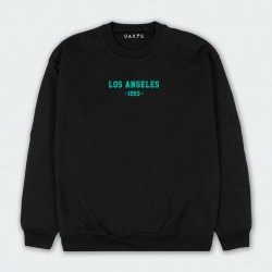 Buzo cuello redondo, con estampado de LOS ANGELES en color Negro
