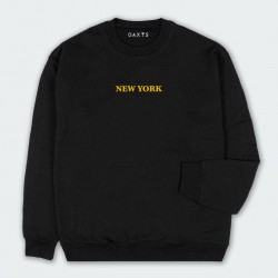 Buzo cuello redondo, con estampado NEW YORK en color Negro