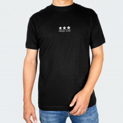 Camiseta para hombre cuello redondo, con estampado de ESTRELLAS en color Negro