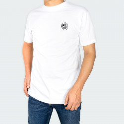 Camiseta cuello redondo con estampado de CALAVERA DERRETIDA en color Blanco