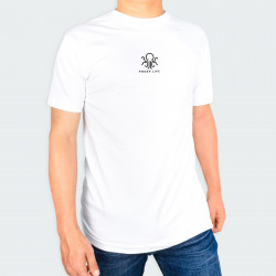 Camiseta para hombre cuello redondo, con estampado de PULPO en color Blanco