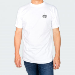 Camiseta para hombre cuello redondo con estampado de BUHO en color Blanco