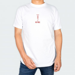 Camiseta para hombre cuello redondo, con estampado de BICICLETA en color Blanco