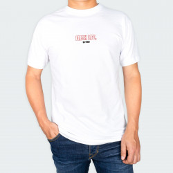Camiseta cuello redondo con estampado de LETRA OH YEAH en color Blanco