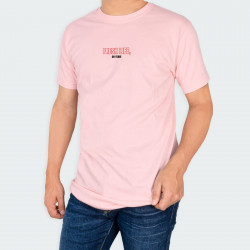 Camiseta cuello redondo con estampado de LETRA OH YEAH en color Rosa