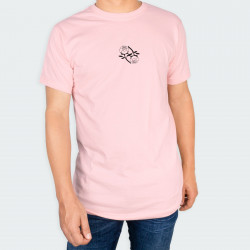 Camiseta para hombre cuello redondo, con estampado de ROSAS en color Rosa