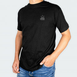 Camiseta para hombre cuello redondo con estampado de CORONA en color Negro