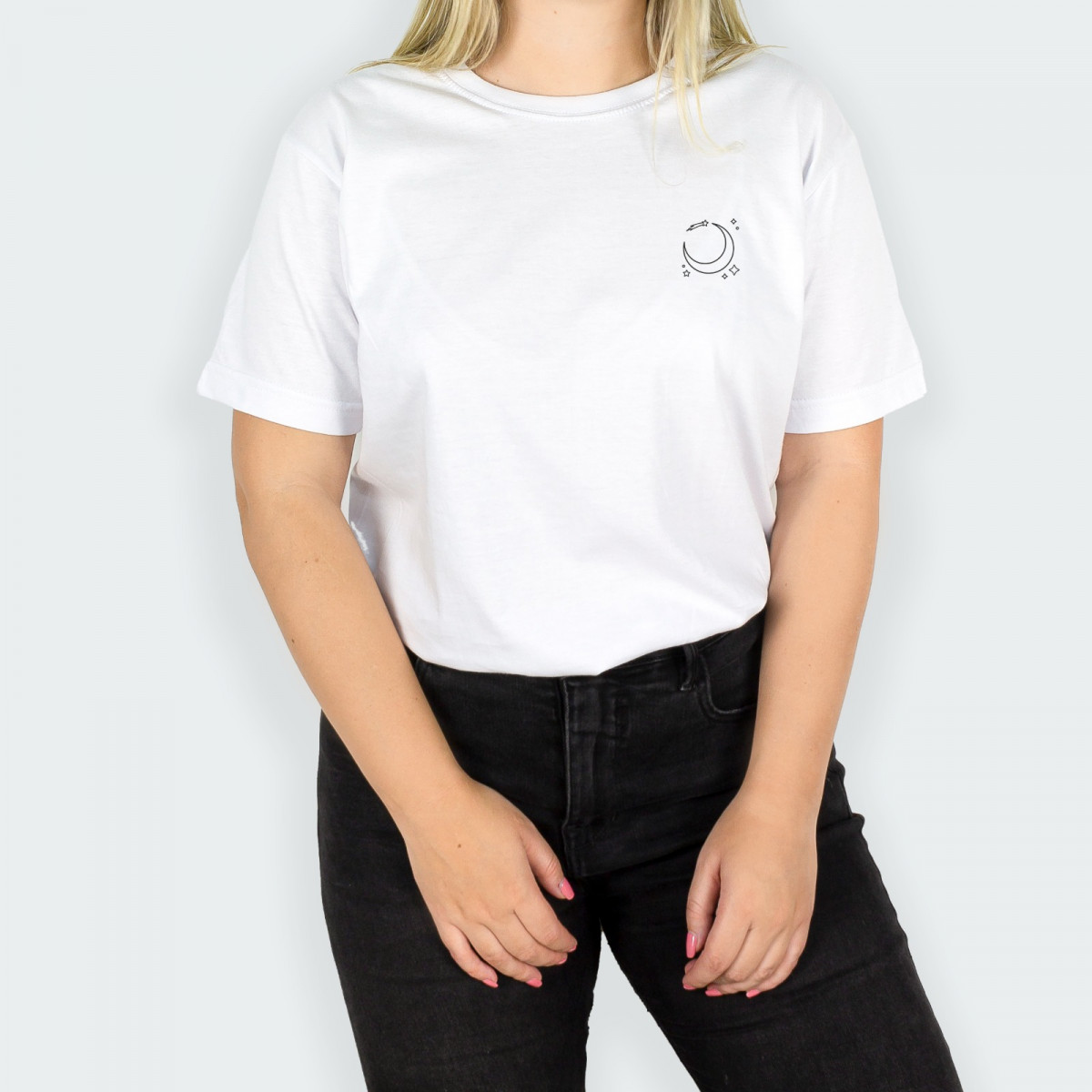 Camiseta manga para mujer, con estampado LUNA | Oaxis