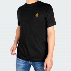 Camiseta para hombre cuello redondo con estampado de RAYO FRESH en color Negro