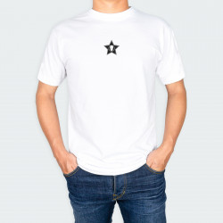 Camiseta para hombre cuello redondo con estampado de ESTRELLA SNAKE en color Blanco