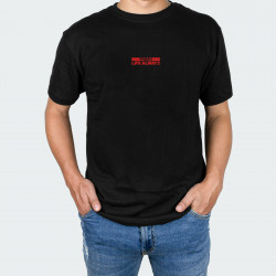 Camiseta para hombre cuello redondo con estampado de LIFE ALWAYS en color Negro