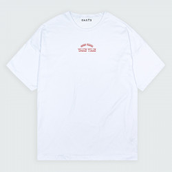 Camiseta para hombre oversize con estampado de TAKE TIME en color Blanco