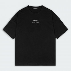 Camiseta para hombre oversize con estampado de TAKE TIME en color Negro