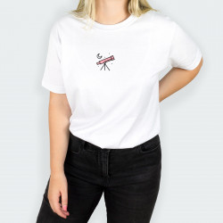 Camiseta para mujer marca OAXIS con estampado de TELESCOPIO en color Blanco