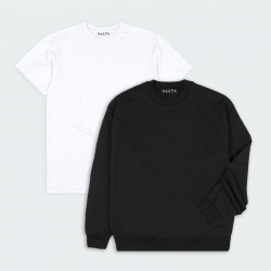 Combo de Buzo y Camiseta para hombre básicas en color Negro y blanco