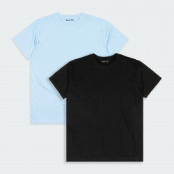 Combo de 2 Camisetas cuello redondo básicas en color Negro Y Azul