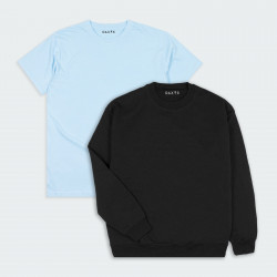 Combo de Buzo y Camiseta para hombre básicas en color Negro Y Azul