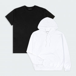 Combo de Chompa y Camiseta básicas en color Negro y blanco