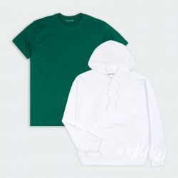 Combo de Chompa y Camiseta básicas en color Blanco y Verde