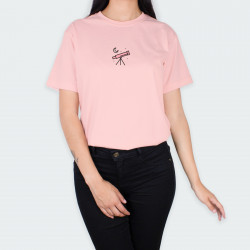 Camiseta para mujer marca OAXIS con estampado de TELESCOPIO en color Rosa