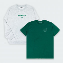 Combo de Buzo y Camiseta Estampado en color Gris y Verde