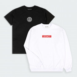 Combo de Buzo y Camiseta Estampado en color Negro y blanco