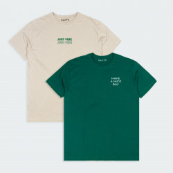 Combo de 2 Camisetas Estampadas en color Verde y Nude