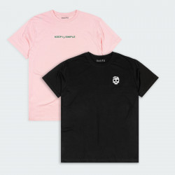 Combo de 2 Camisetas Estampadas en color Negro y Rosa