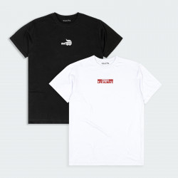 Combo de 2 Camisetas Estampadas en color Negro y blanco