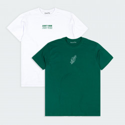 Combo de 2 Camisetas Estampadas en color Blanco y Verde