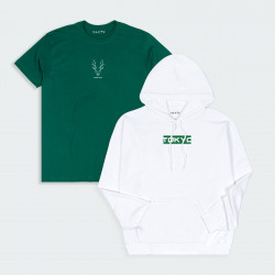 Combo de Chompa y Camiseta Estampado  en color Blanco y Verde