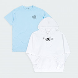 Combo de Chompa y Camiseta Estampado  en color Blanco y Azul