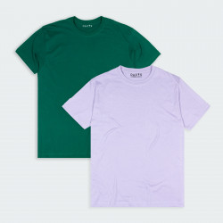 Combo de 2 Camisetas cuello redondo básicas en color Lila y Verde