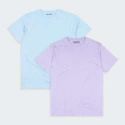 Combo de 2 Camisetas cuello redondo básicas  en color Lila y Azul