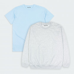 Combo de Buzo y Camiseta básicas  en color Gris y Azul