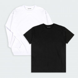 Combo de Buzo y Camiseta básicas  en color Negro y blanco