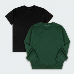 Combo de Buzo y Camiseta básicas  en color Negro y Verde