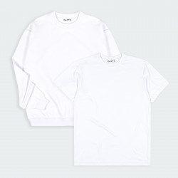 Combo de Buzo y Camiseta básicas  en color Blanco