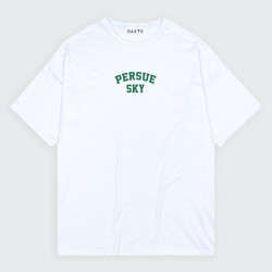 Camiseta oversize con estampado de LETRAS PERSUE en color Blanco