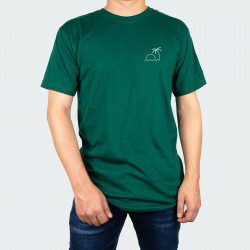 Camiseta para hombre cuello redondo, con estampado de PALMERA en color Verde