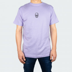 Camiseta para hombre cuello redondo con estampado de CALAVERA en color Lila
