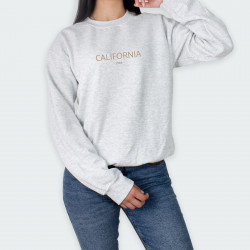 Buzo para mujer marca oaxis con estampado de CALIFORNIA en color Gris