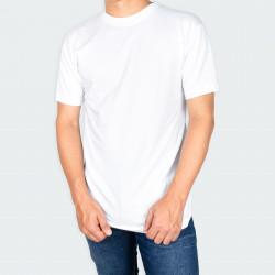 Camiseta para hombre cuello redondo BÁSICA en color Blanco
