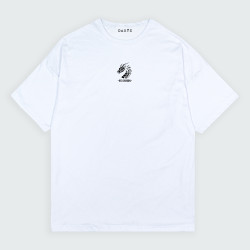 Camiseta oversize con estampado de DRAGÓN en color Blanco