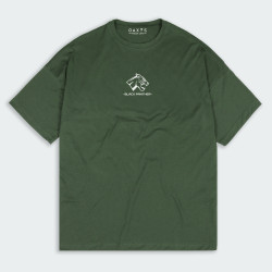 Camiseta oversize con estampado de PANTERA BLACK en color Verde