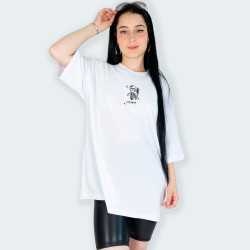 Camiseta oversize con estampado de ESQUELETO en color Blanco